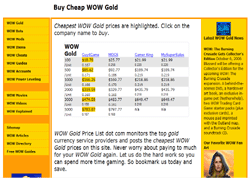 WOW Gold Price List