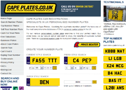 Cape Personalised Number Plates