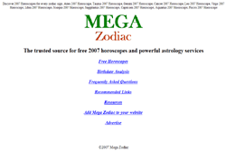  Free 2007 Horoscopes from Mega Zodiac