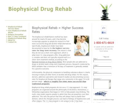 Biophysical Drug Rehab Treatment