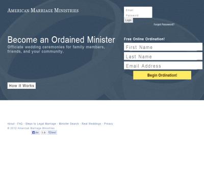 Online Ordinations to Perform Marriage - American Marriage Ministries