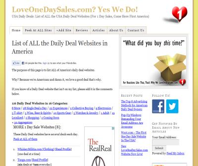 List of ALL USA Daily Deal Websites