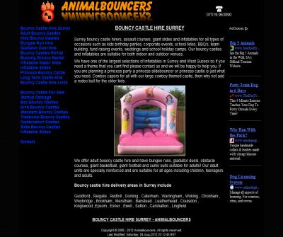 Bouncy castle hire Surrey from Animalbouncers