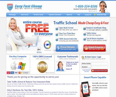 Easy Online Court Approved Traffic School and Defensive Driving Course California DMV Traffic Ticket School