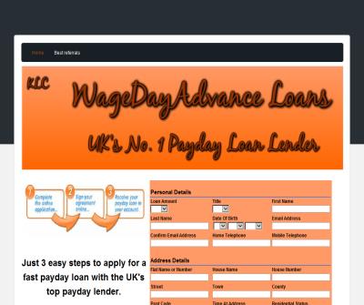 WageDayAdvance UK's No. 1 Payday loan lender.