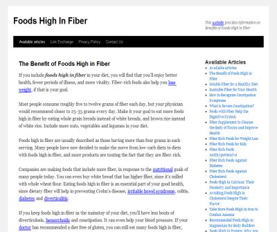 The Benefit of Foods High in Fiber