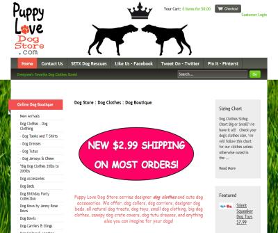 Puppy Love Texas Dog Boutique Premier Dog Clothes Trendy Luxury Fashion Dog Store in Beaumont