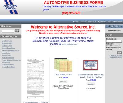Alternative Source, Inc. | Automotive Forms, Serving Dealerships and Independent Repair Shops for over 20 years!