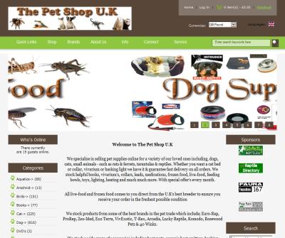 The Pet Shop U.K. - Reptiles to Cats, live-food to dog leads.