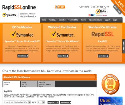 Cheap SSL: GeoTrust, VeriSign, Thawte, Rapid SSL Certificates