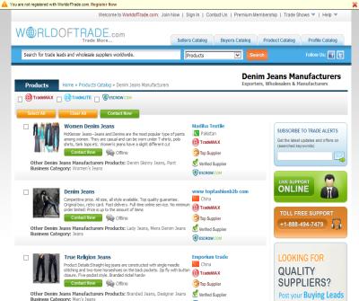 Denim Jeans Manufacturers Sell Leads from Suppliers, Wholesalers & Manufacturers Worldwide 