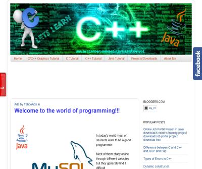 Learn Online C,C++,Java,C Graphics,HTML Programmin