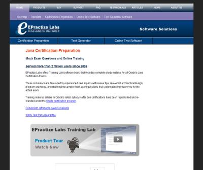 Java Certification Preparation and Training | SEO | Email Marketing | Online Test | Exam Generator | EPractize Labs Software