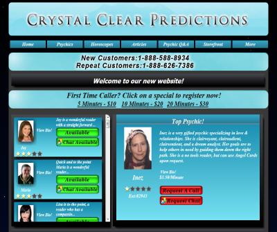 Crystal Clear Predictions Psychic Line