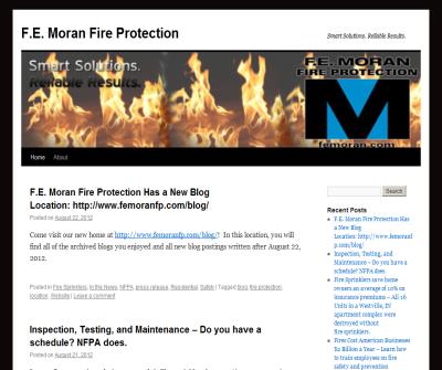 F.E. Moran Fire Protection WordPress Blog