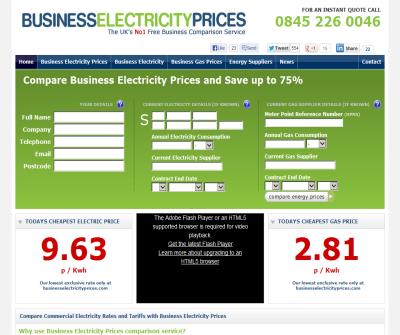 Business electricity prices