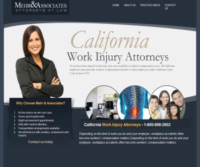 CA Work Injury Attorneys Mehr & Associates