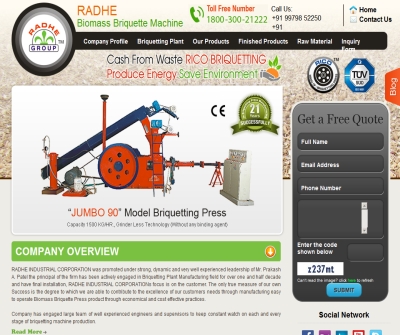Biomass Briquetting Machines | Briquette Machine Manufacturers-RadheIndCorp