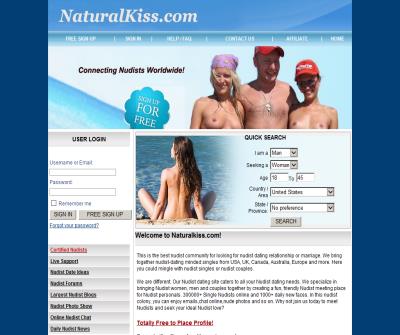 Naturalkiss.com Natural, Nude, Naked, Lifestyle Online Dating, 