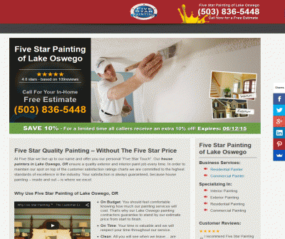 Five Star Painting of Lake Oswego