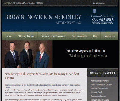 New Jersey Personal Injury Attorneys Brown, Novick & McKinley Attorneys at Law