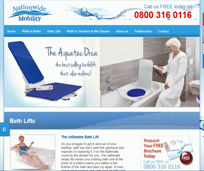 Nationwide Mobility - Walk in Baths and Walk in showers - Upto 20% off on walk-in baths