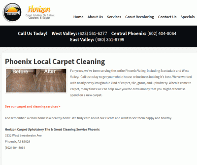 Horizon Carpet Upholstery Tile & Grout Cleaning Service Phoenix AZ
