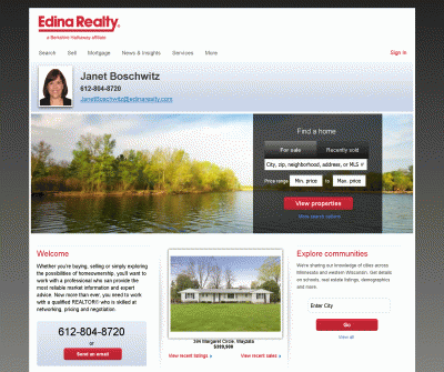Edina Realty  Janet Boschwitz Minnesota and Western Wisconsin Realtor