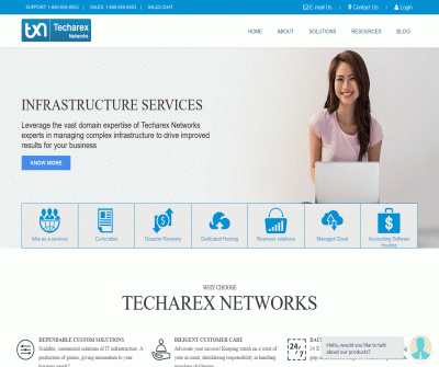Techarex Networks Dedicated Cloud Hosting Service Dallas, Texas. 