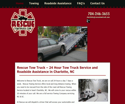Rescue Tow Truck Towing Services  Charlotte, NC.