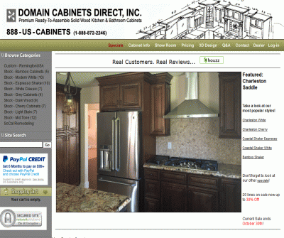 Domain Cabinets Direct, Inc. RTA Wood Cabinets Southern California 