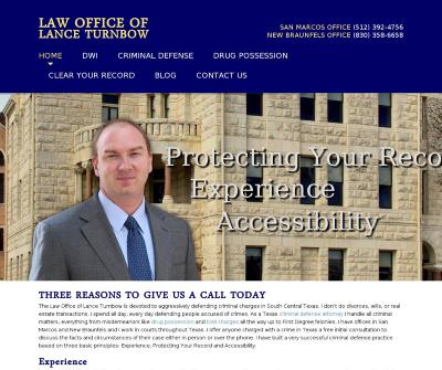 Law Office of Lance Turnbow Criminal Defense Attorney South Central Texas.