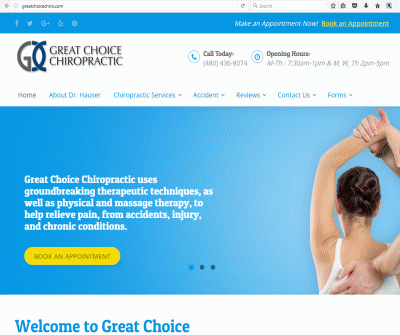 Great Choice Chiropractic Chandler, AZ. Dr. Greg Hauser