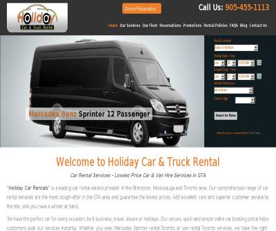 Holiday Car & Truck Rental Brampton, Mississauga and Toronto Canada