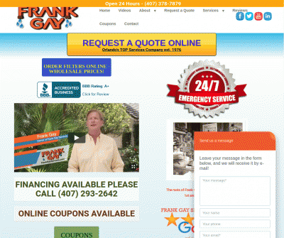 Frank Gay Plumbing Services Emergency Repairs Residential & Commercial Orlando FL