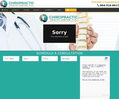 Chiropractic Health Center Back & Neck Pain Specialists Greenville SC