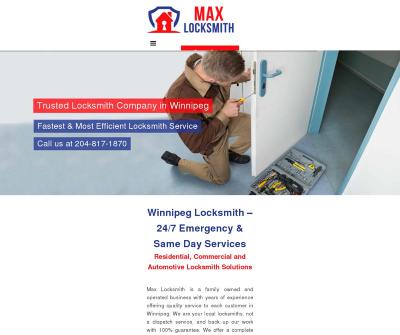 Max Locksmith Winnipeg 24/7 Emergency & Same Day Services Residential, Commercial and Automotive