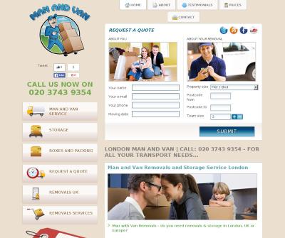 Man and Van Removals and Storage Service London UK