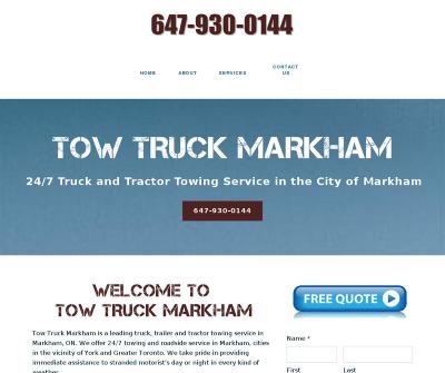 Tow Truck Markham,Ontario, Canada 24-Hour Emergency Towing Battery Boost Car Lockout Service