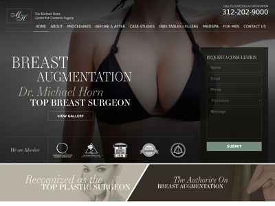 The Michael Horn Center for Cosmetic Surgery Chicago,IL Breast Augmentation Breast Lift