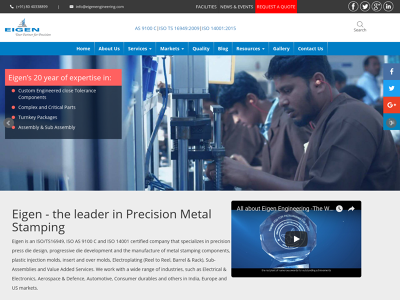 EIGEN McAllen, TX Design & Engineering Tooling Precision Metal Stamping Assembly 
