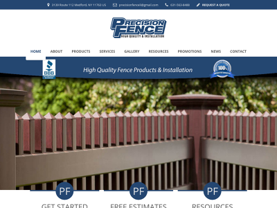 Precision Fence Company Medford, NY Manufacturing Designing Planning Installations