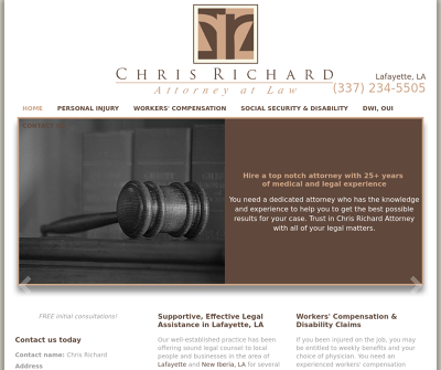 Chris Richard Attorney at Law Lafayette,LA Personal Injury Worker's Compensation