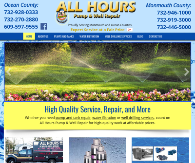 All Hours Pump & Well Service Ocean County,NJ Pumps & Tanks Water Filtration 