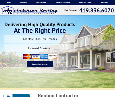 Anderson Roofing & Home Improvement Toledo Ohio Owens Corning Preferred Roof Contractor