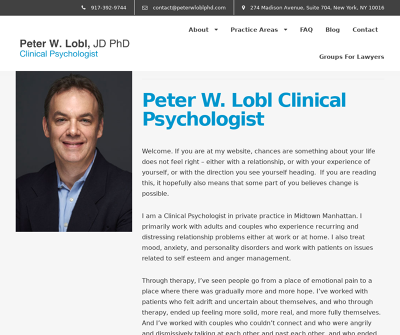 Counseling for Lawyers -  Dr. Peter Lobl, PhD, JD New York,NY Personality Disorders