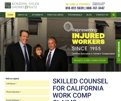 Koszdin, Fields, Sherry & Katz Worker's Compensation Workplace Injuries Illness Social Security Disability