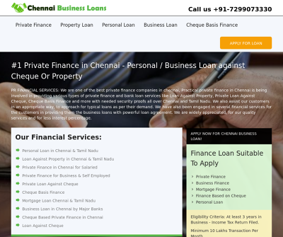 Best Private Finance in Chennai Easy Loan against Cheque Or Property