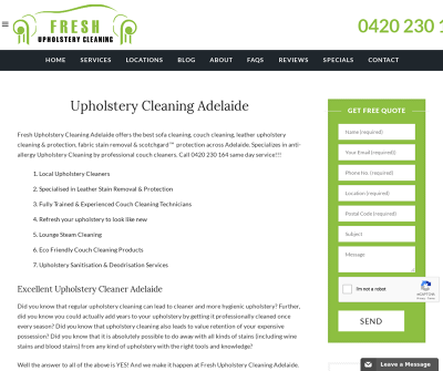 Upholstery Cleaning Adelaide Australia special Stain & Spot Removal Couch Cleaning
