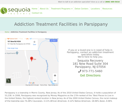 Sequoia Recovery Parsippany, NJ Clinically Managed Detox Residential Addiction Treatment Program